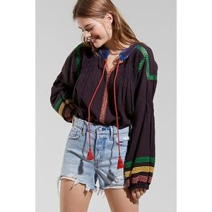 Urban Outfitters multi color peasant blouse Sz M